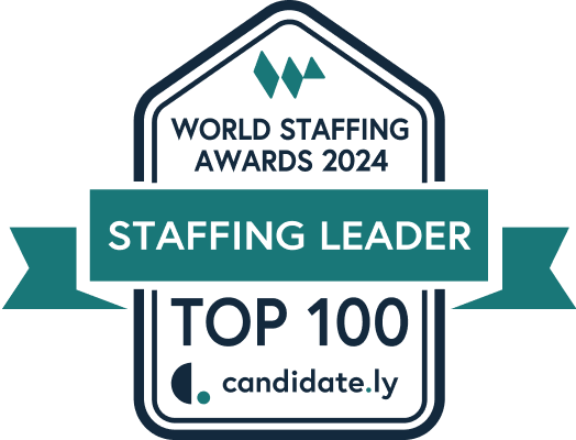 World Staffing Awards 2024 Top 100 Staffing Leader badge
